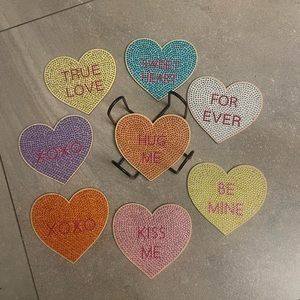 8 piece sweetheart diamond coasters